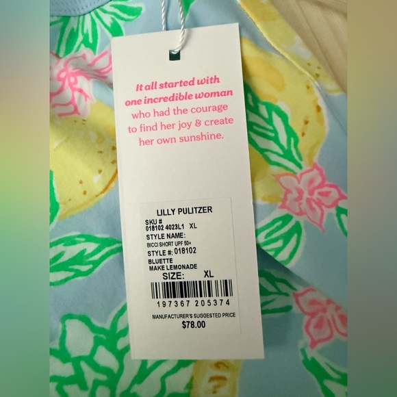 NWT Lilly Pulitzer Bicci Shorts Make Lemonade Size XL - Picture 3 of 3